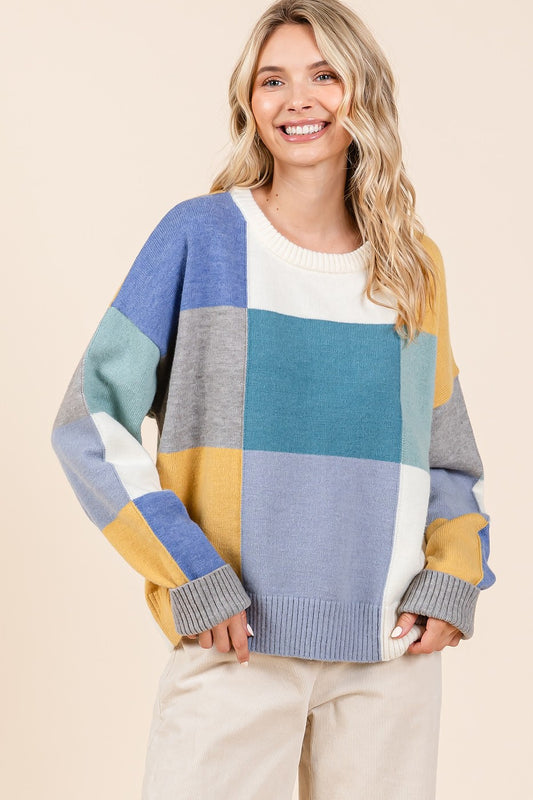 Mittoshop Multicolor Color Block Knit Sweater