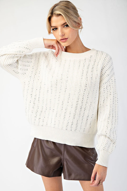 ee:some Jewel Stud Detail Sweater