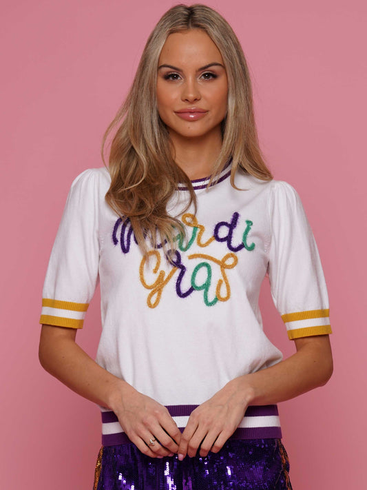 ATW Mardi Gras Short Sleeve Sweater