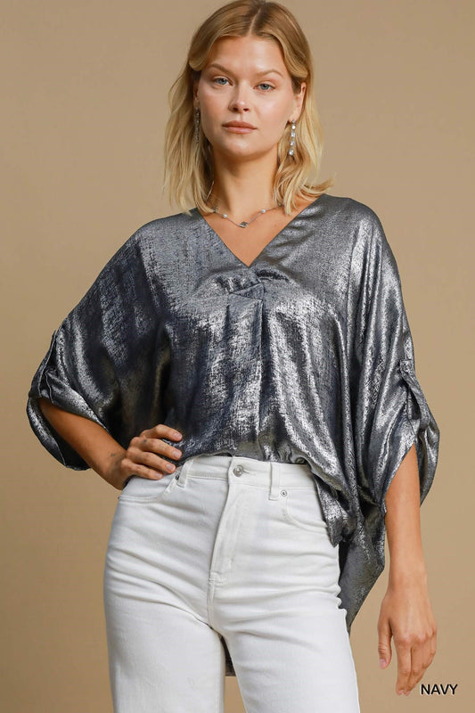 Umgee Oversized Metallic Top