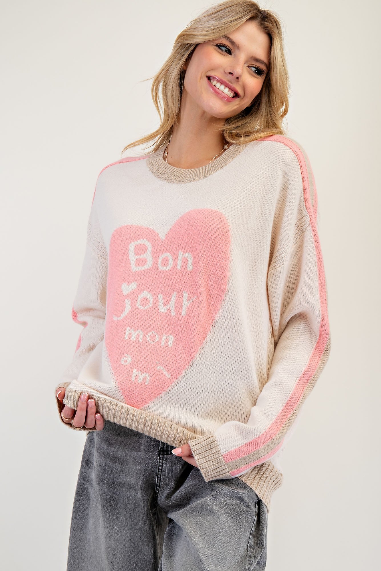 Easel Bon Jour Knitted Sweater