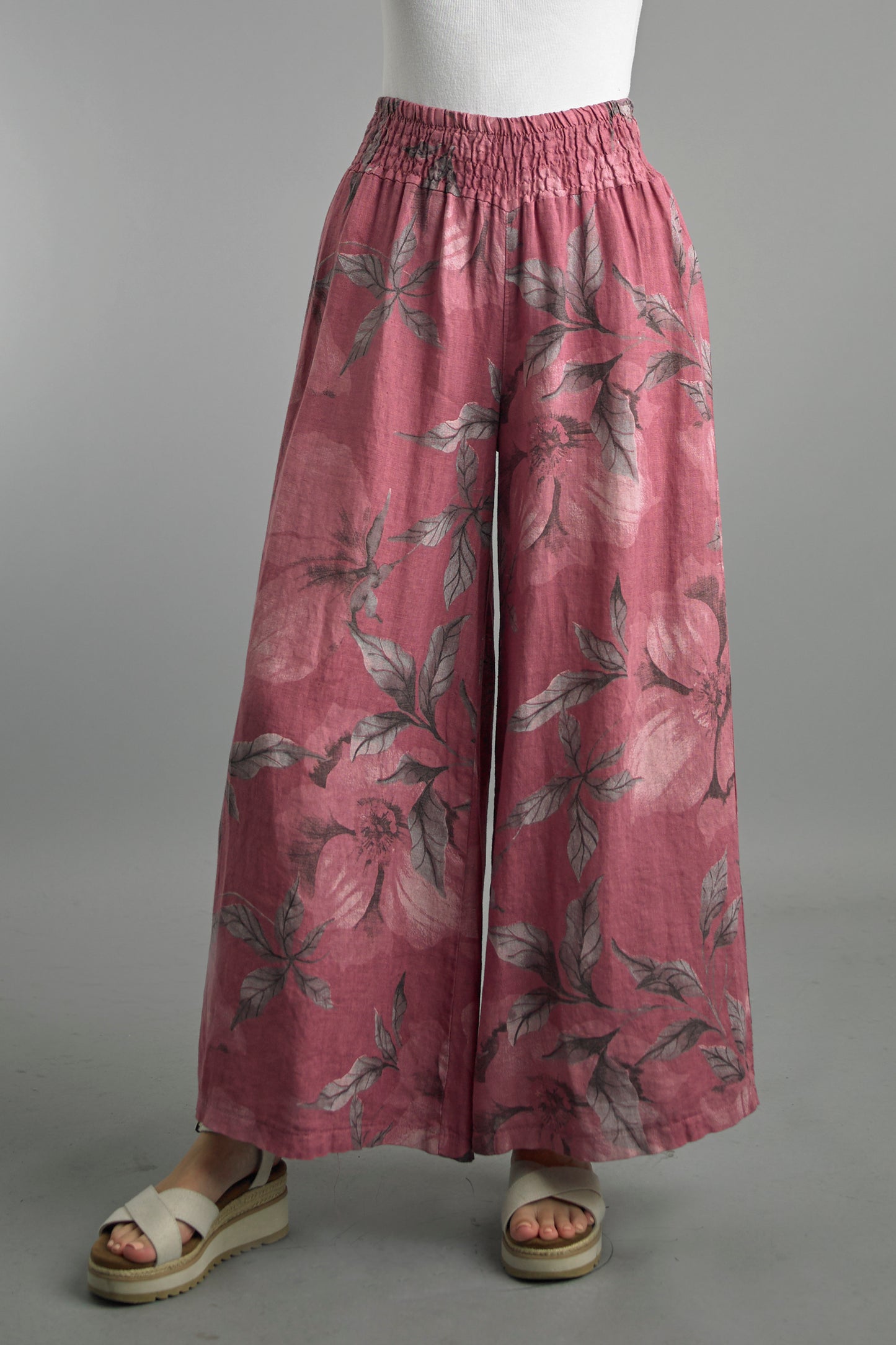 Tempo Linen Printed Palazzo Pants