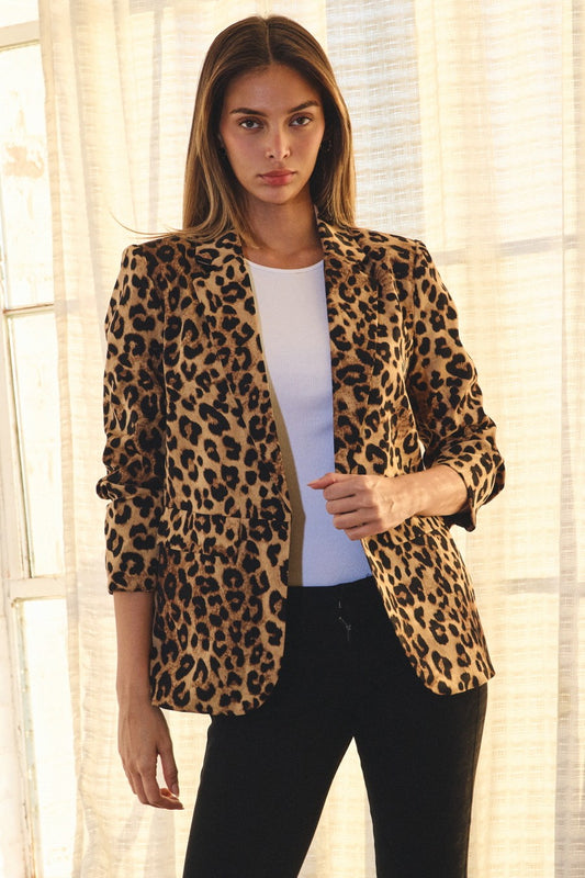 Oddi Leopard Printed Blazer