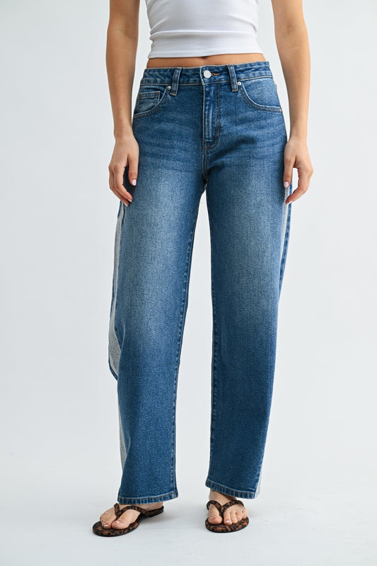 Just Black Contrast Straight Jeans
