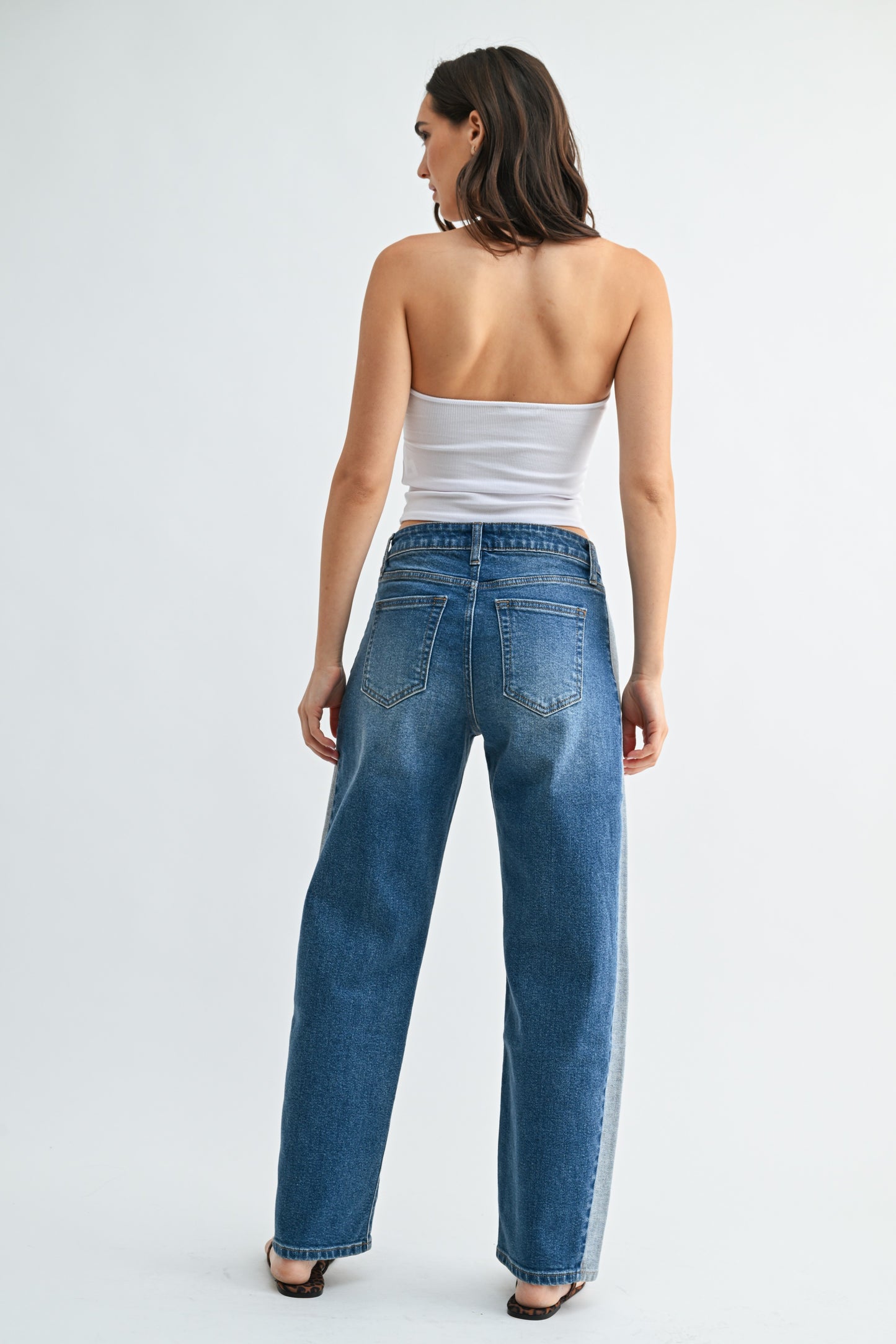 Just Black Contrast Straight Jeans