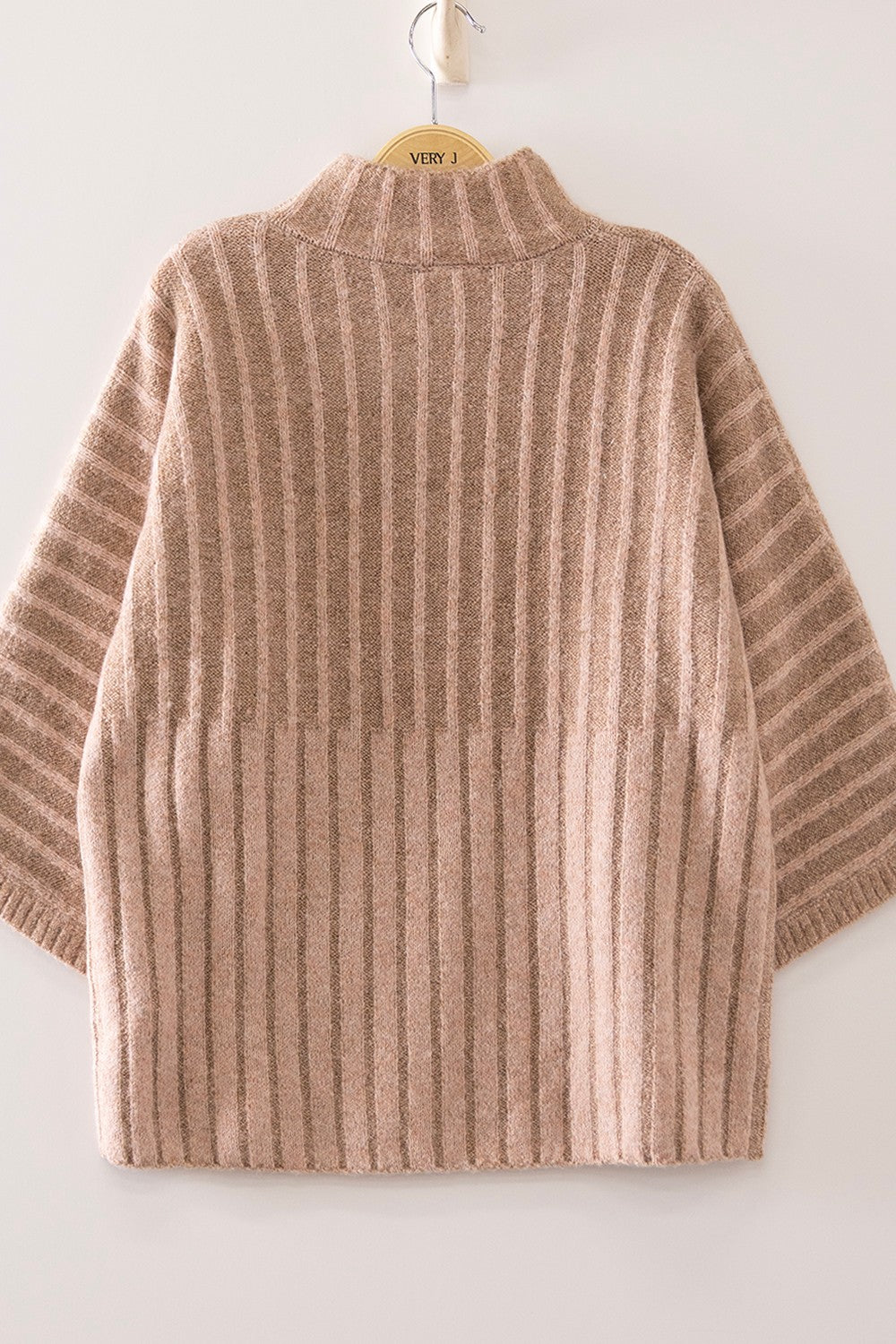 New In Ribbed Mock Neck Sweater