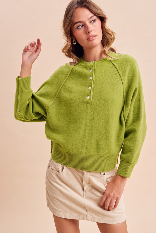 Anniewear Wool Melange Sweater Raglan Pullover