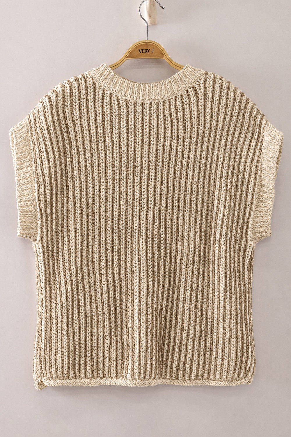 New In Two-Tone Rib Knit Vest
