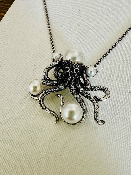 Carol Young Silver Octopus Necklace