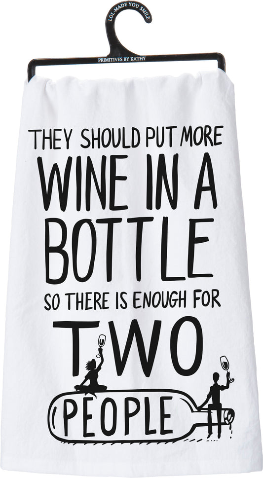 Primitives By Kathy More Wine In Bottle Towel