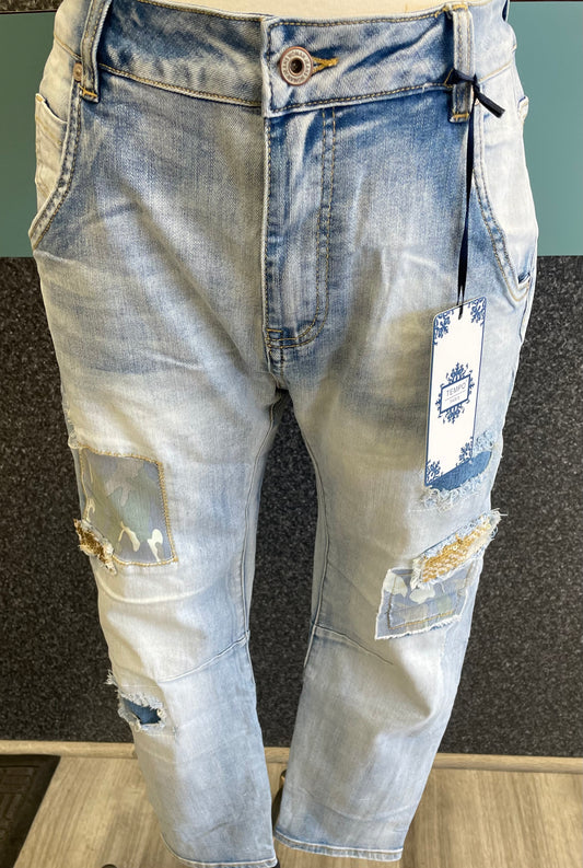 Tempo Paris Patchwork Jeans