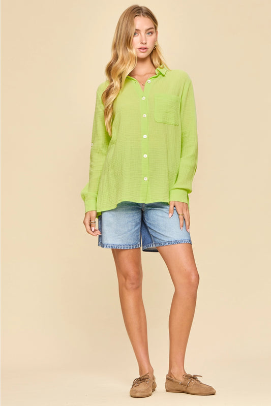 Dear Scarlett Cotton Button Down Top