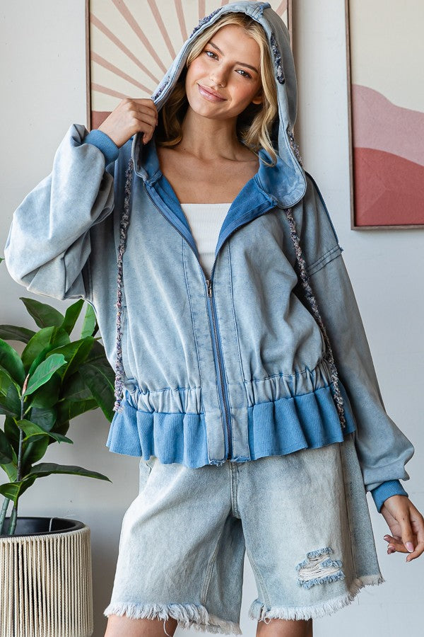 Oli & Hali Oversized Zip Up Hooded Jacket