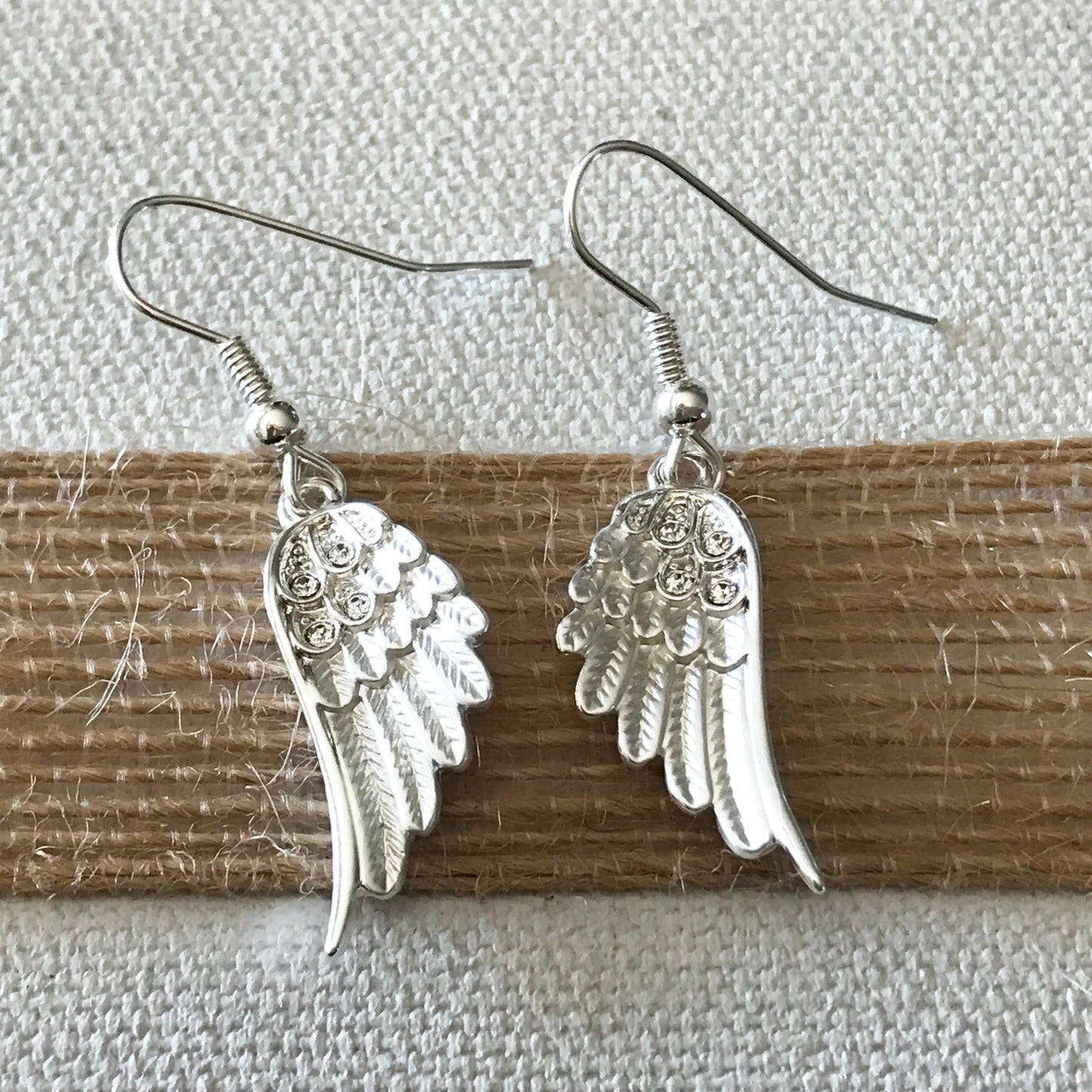 Carol Young Silver Angel Wings Earrings