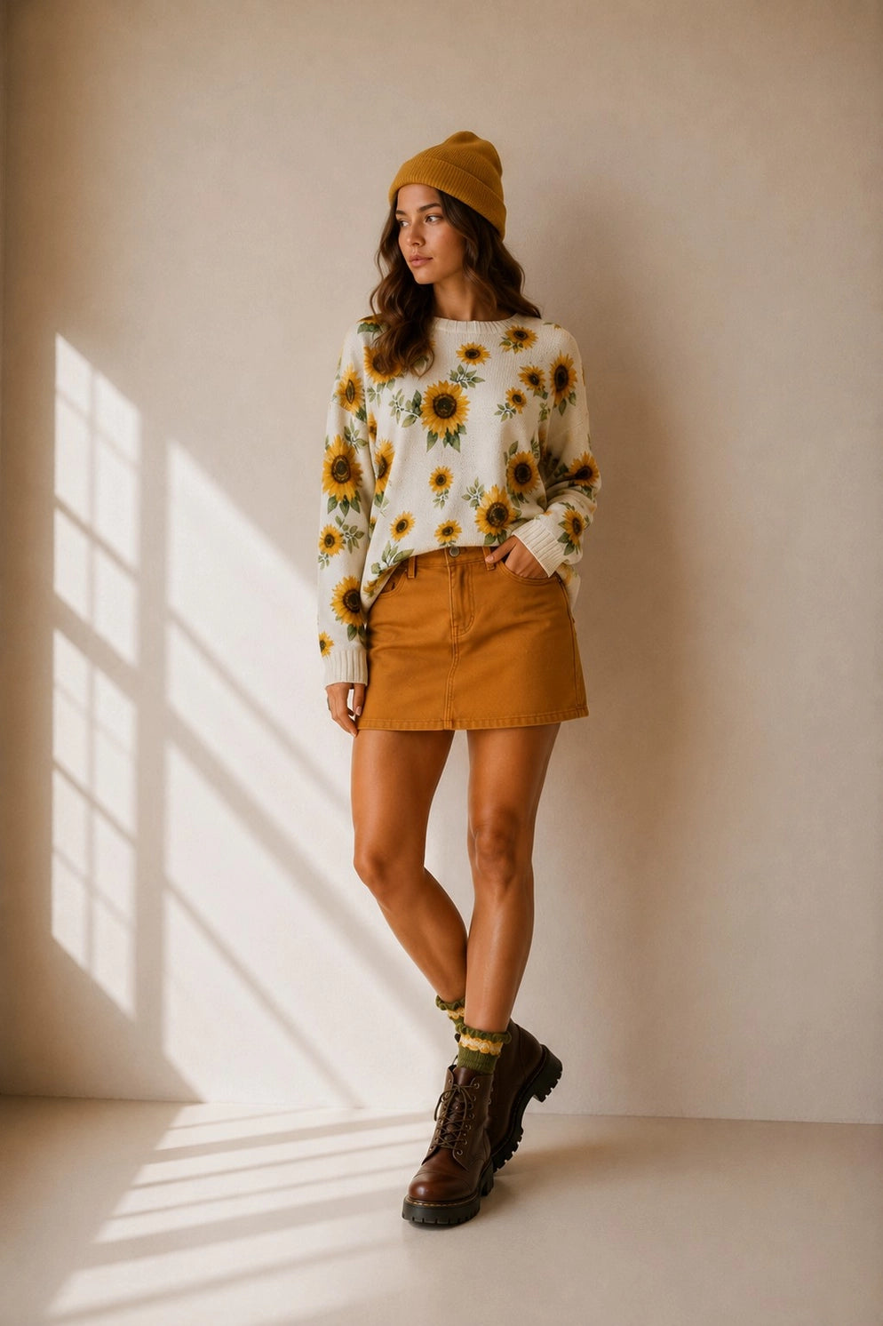 Jade By Jane Sunflower Print Sweater