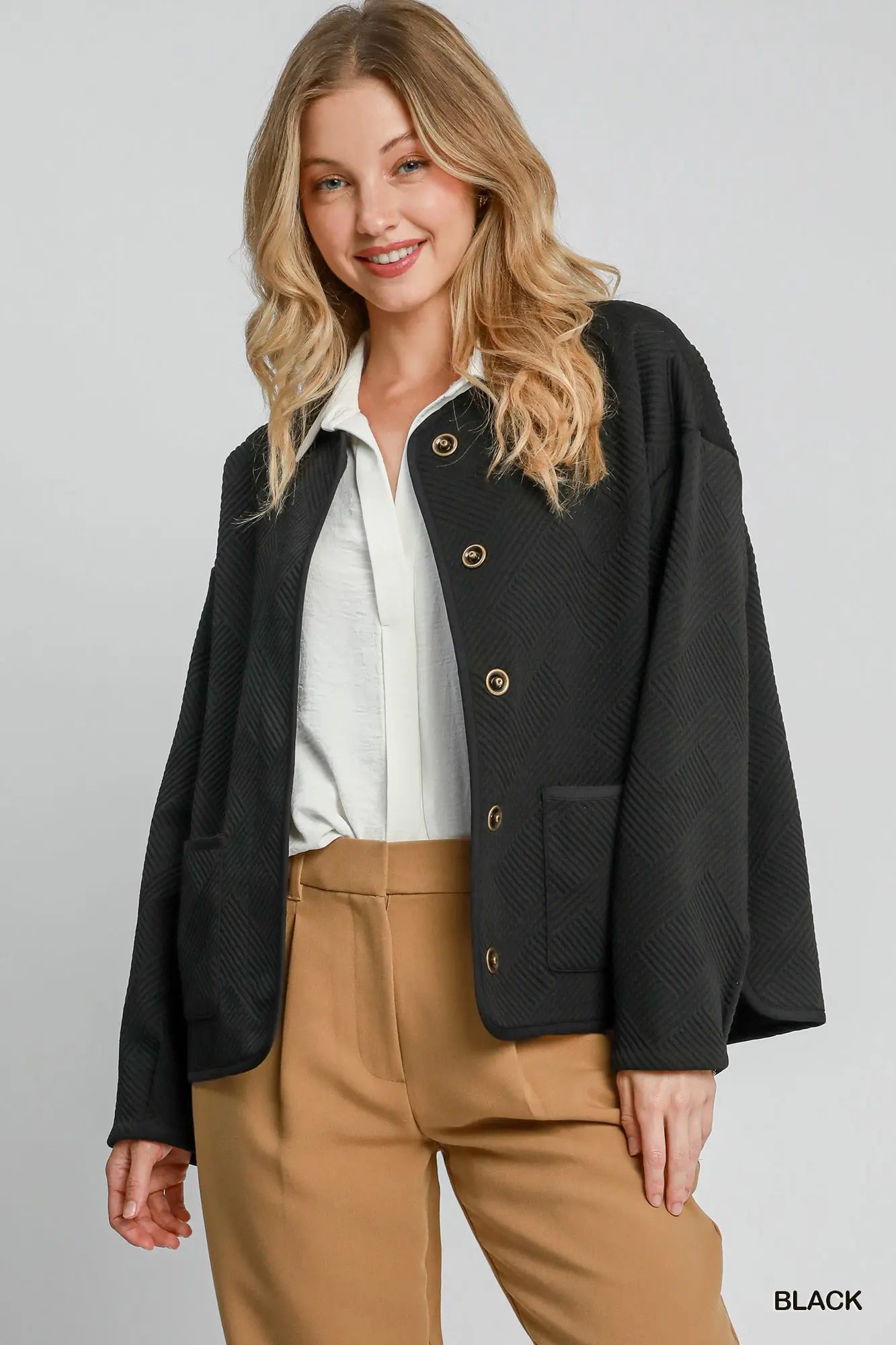 Umgee Textured Jacquard Jacket