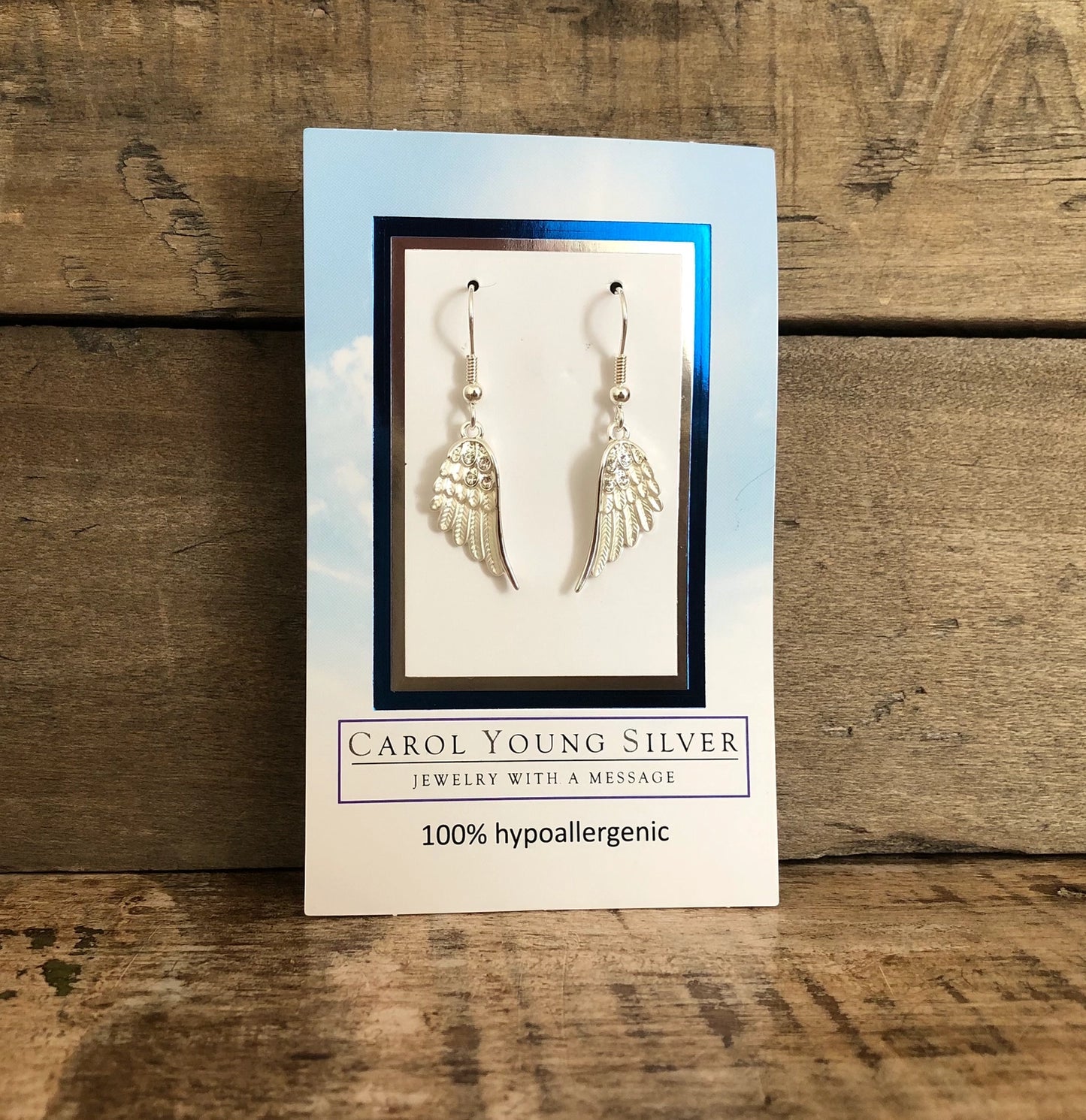 Carol Young Silver Angel Wings Earrings