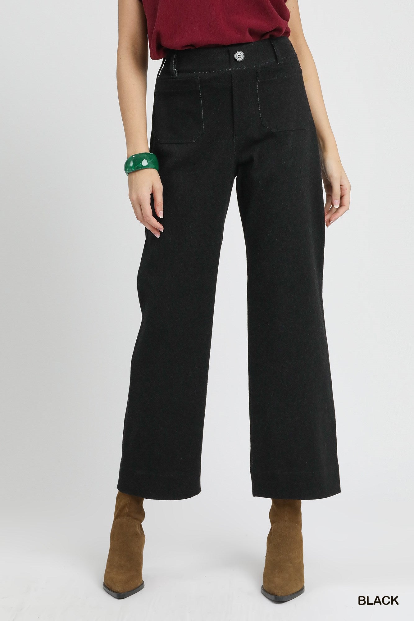 Umgee Wide Leg Denim Pants