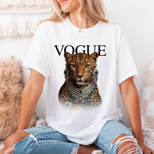 Glam Fashion Leopard Vogue Graphic Tee