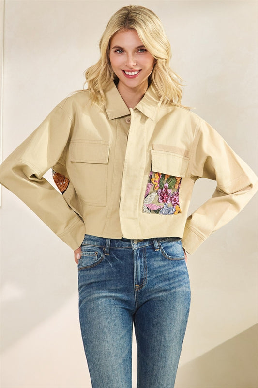 Veveret Canvas Sequin Jacket