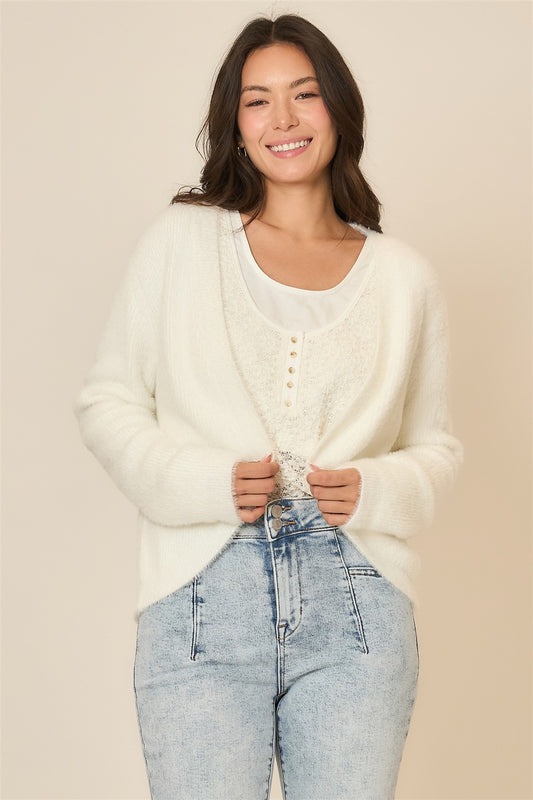 Cozy Co. Soft Eyelash Knit Cocoon Body Cardigan