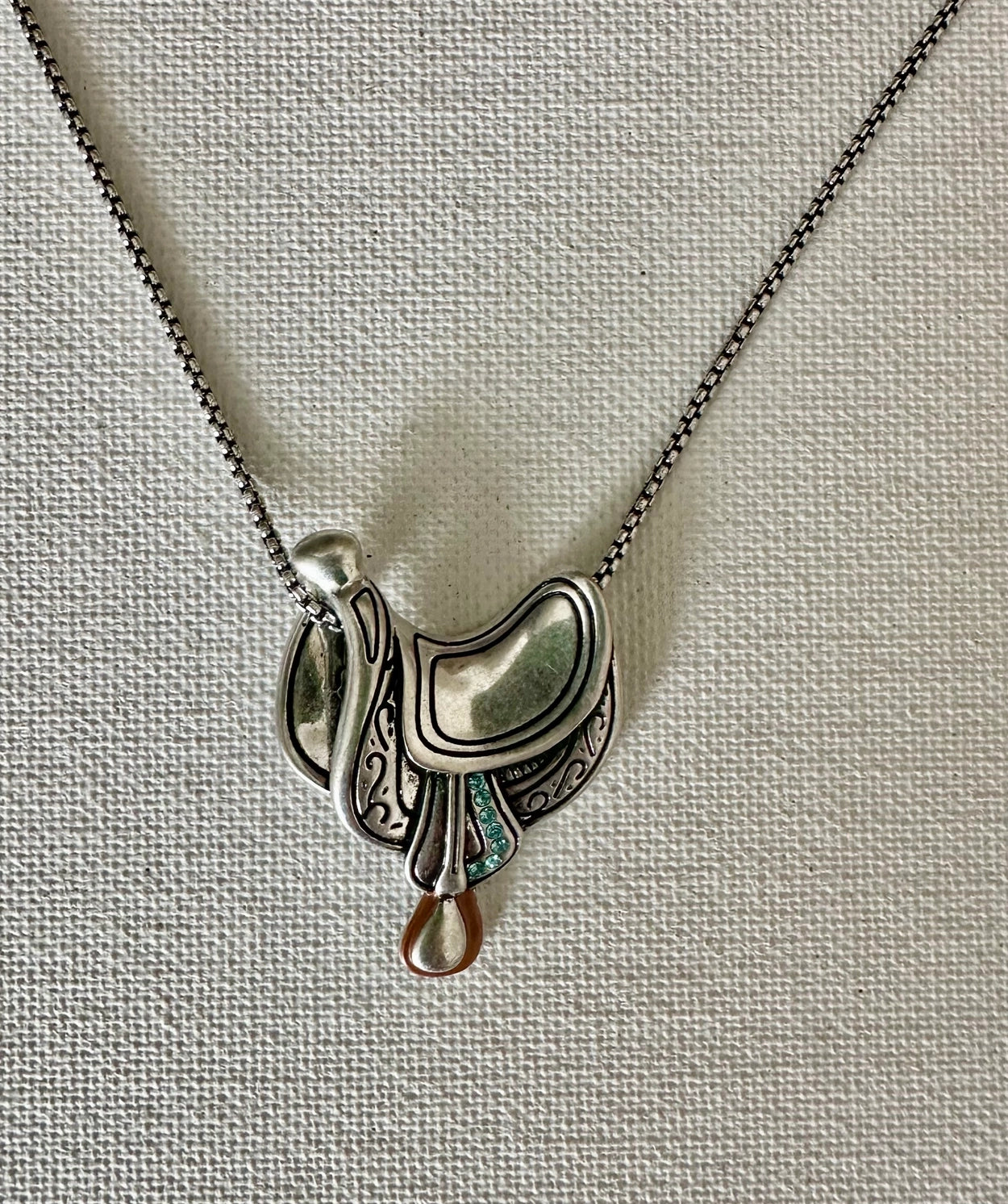 Carol Young Silver Saddle Necklace