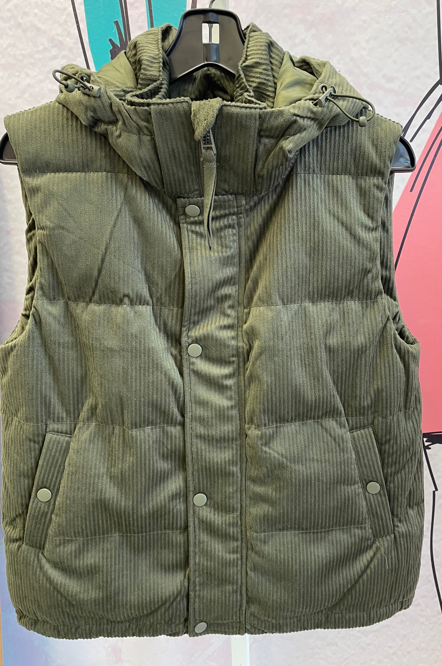 Anorak Wide Puffer Vest With Hood