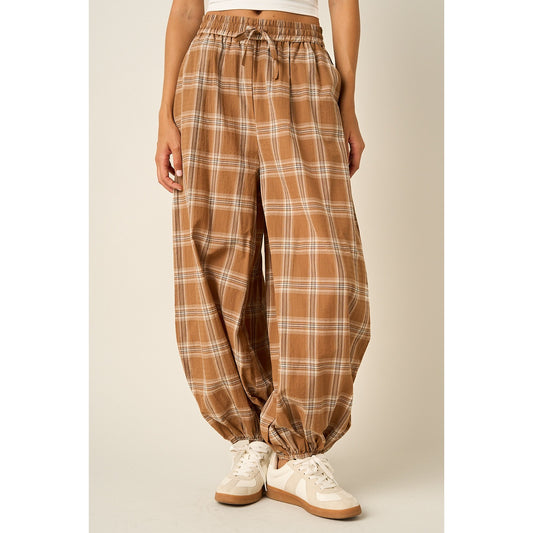 Mittoshop Plaid Print Balloon Jogger