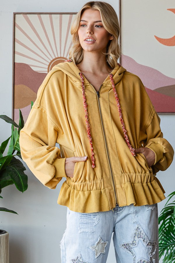 Oli & Hali Oversized Zip Up Hooded Jacket