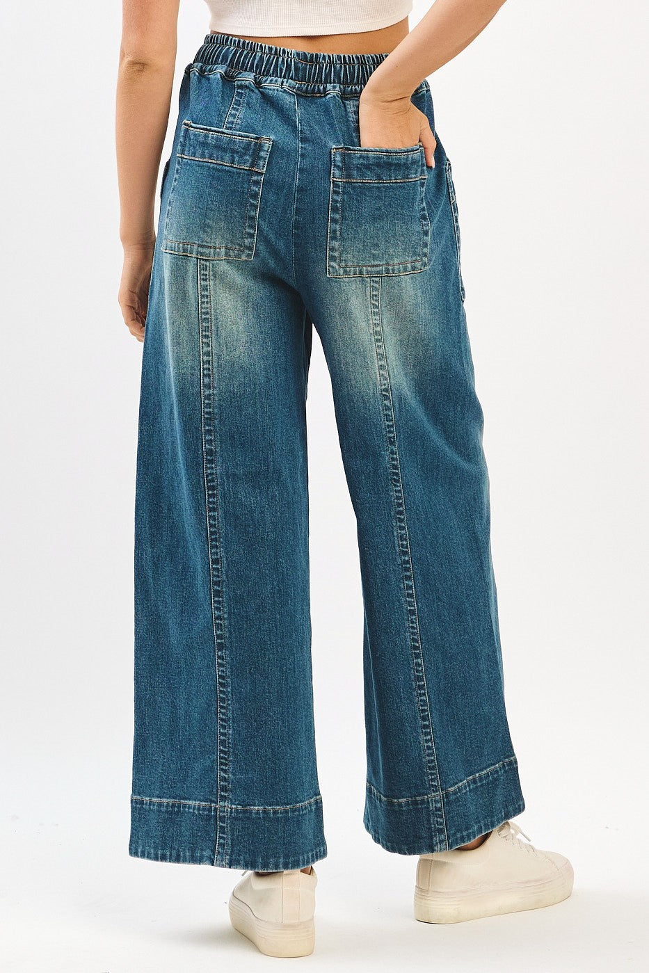 Mittoshop Denim Drawstring Pull on Pants