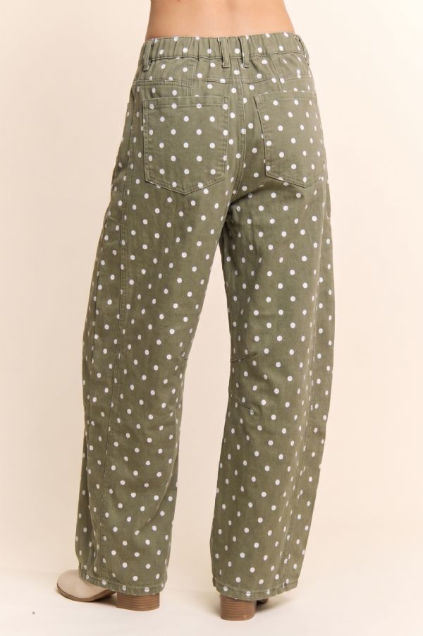 Davi & Dani Polka Dot Barrel Pants