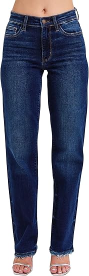 Judy Blue MR Straight Leg W/Fray Hem