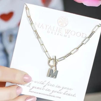 Natalie Wood Silver Initial Necklace