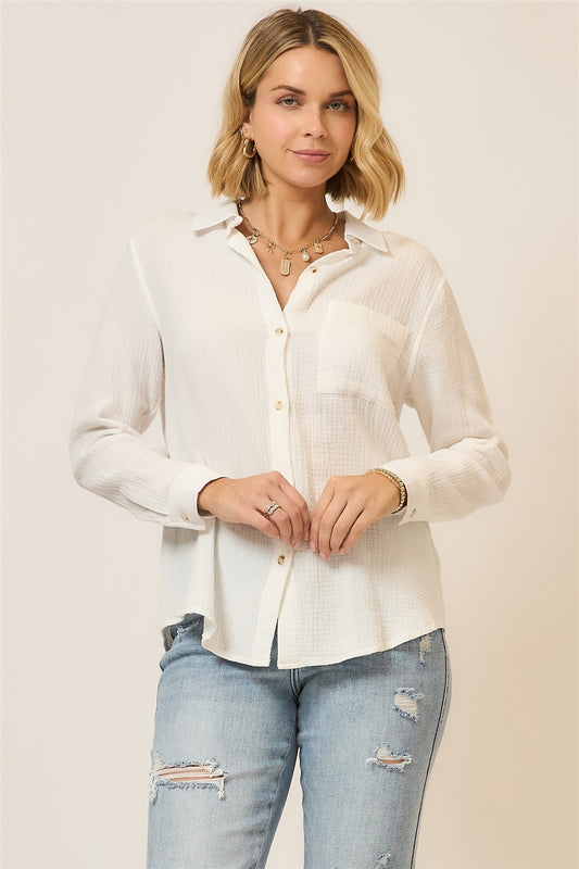 Cozy Co. Textured Cotton Top