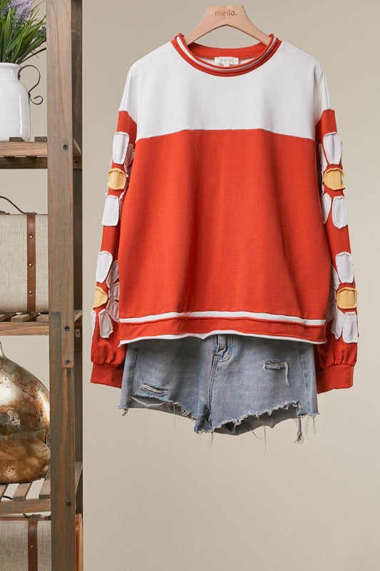 Mello Colorblock Daisy Graphic Top