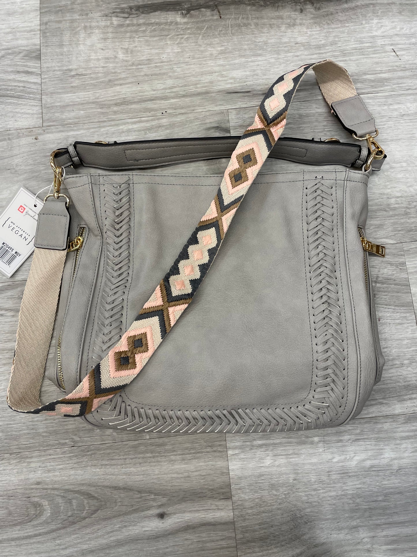 Jen & Co. Aris Small Whipstitch Hobo W/Guitar Strap