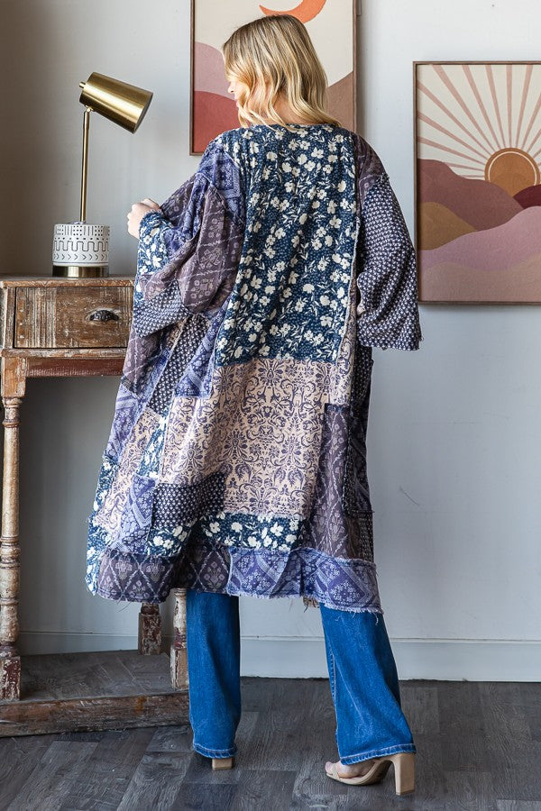 Oli & Hali Washed Mix Print Duster