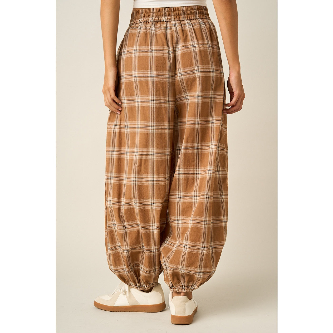 Mittoshop Plaid Print Balloon Jogger