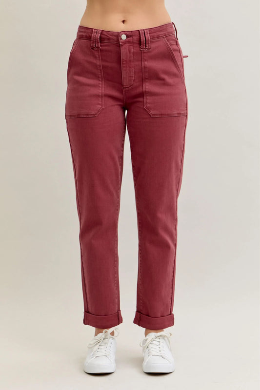 Judy Blue HW Aurora Weekender Garment Dyed Cuffed Jogger