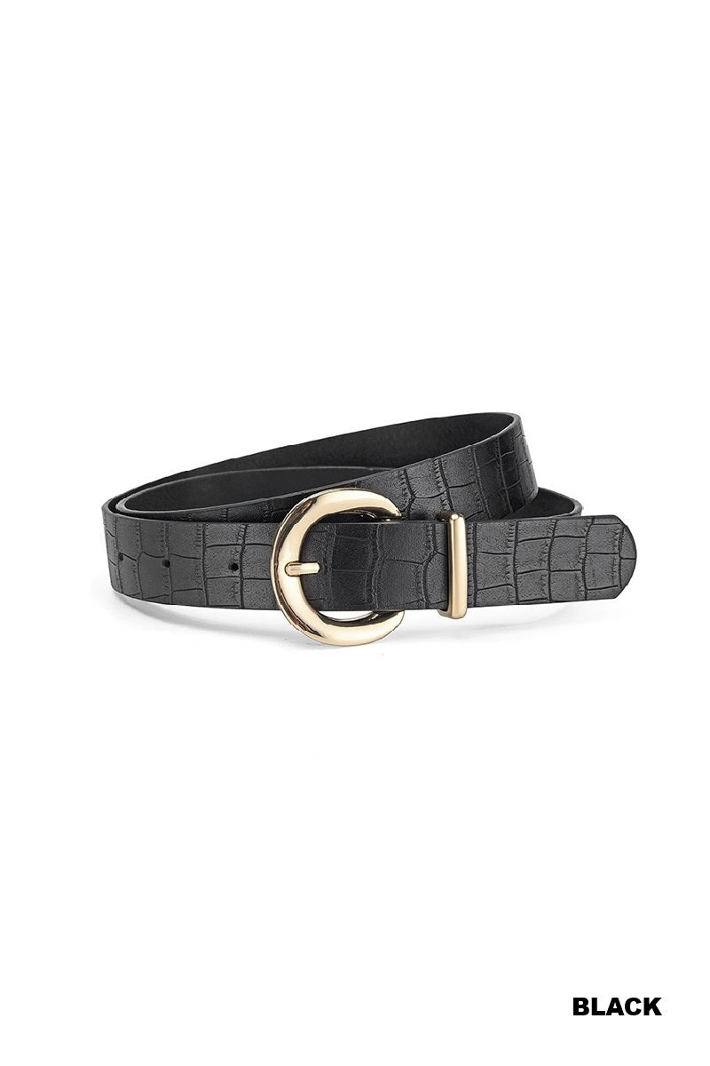 Gold Pin Buckle  Black Fashion Belt