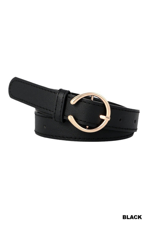 Open Circle Buckle Fashion Belt One Size
