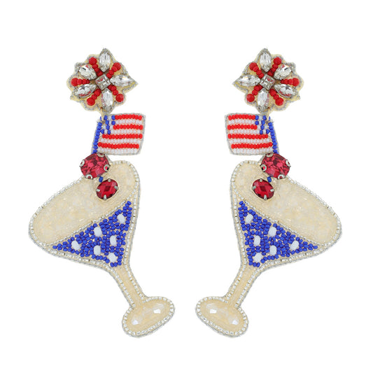 Sophia Beaded USA Cocktail Earrings