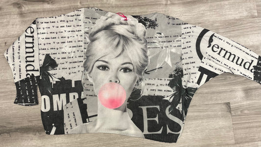 Yolly Black/Gray Girl With Pink Bubble Top