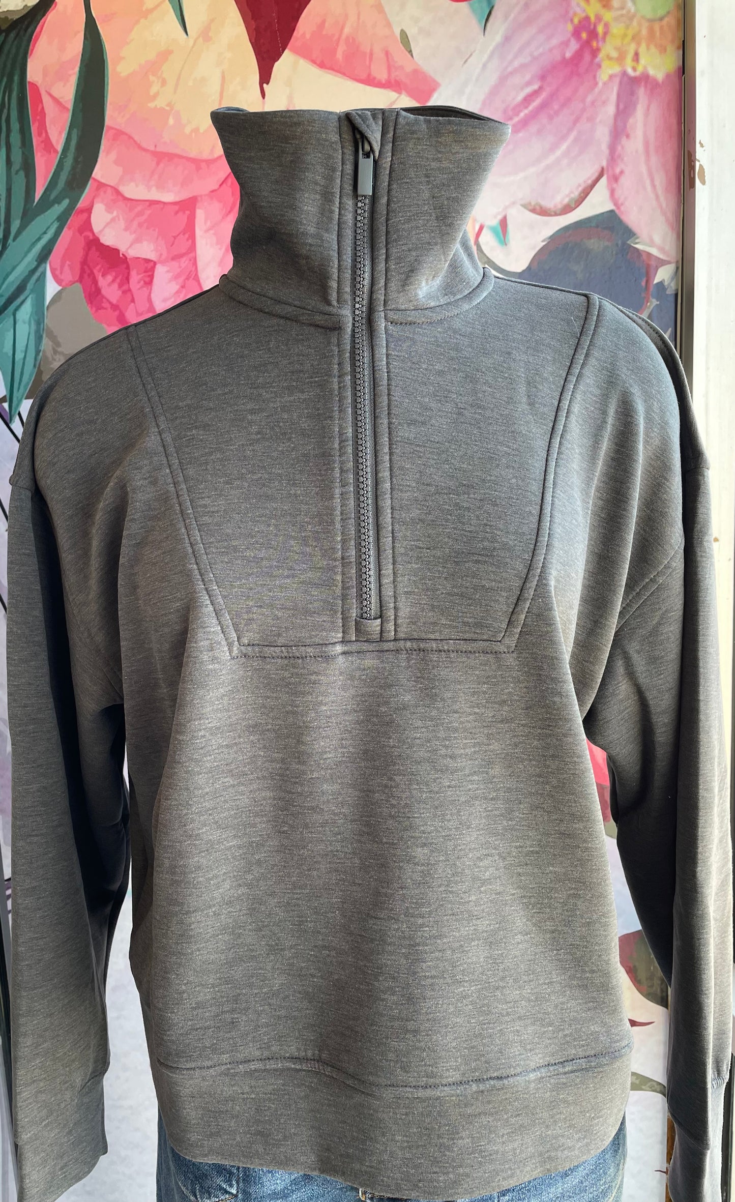 Zenana Scuba Half Zip Pullover