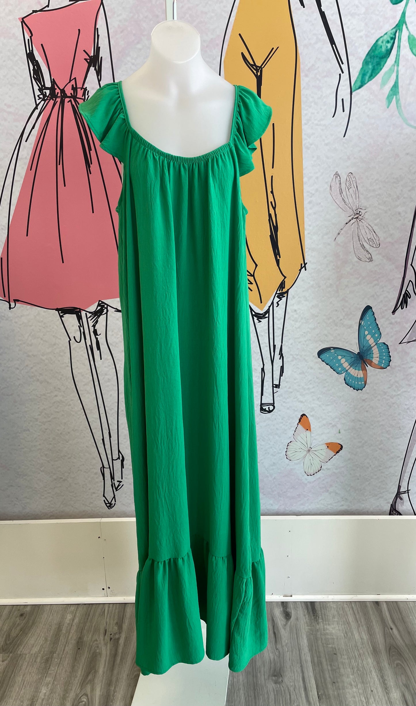 Carole Christian Flutter Tank Dress