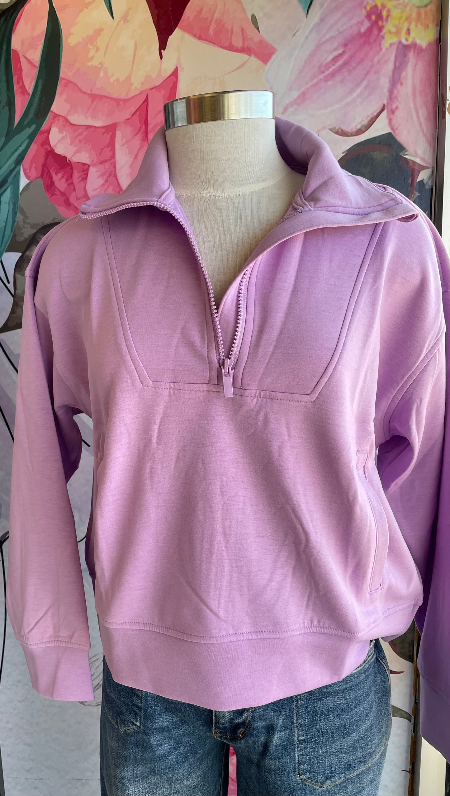 Zenana Scuba Half Zip Pullover