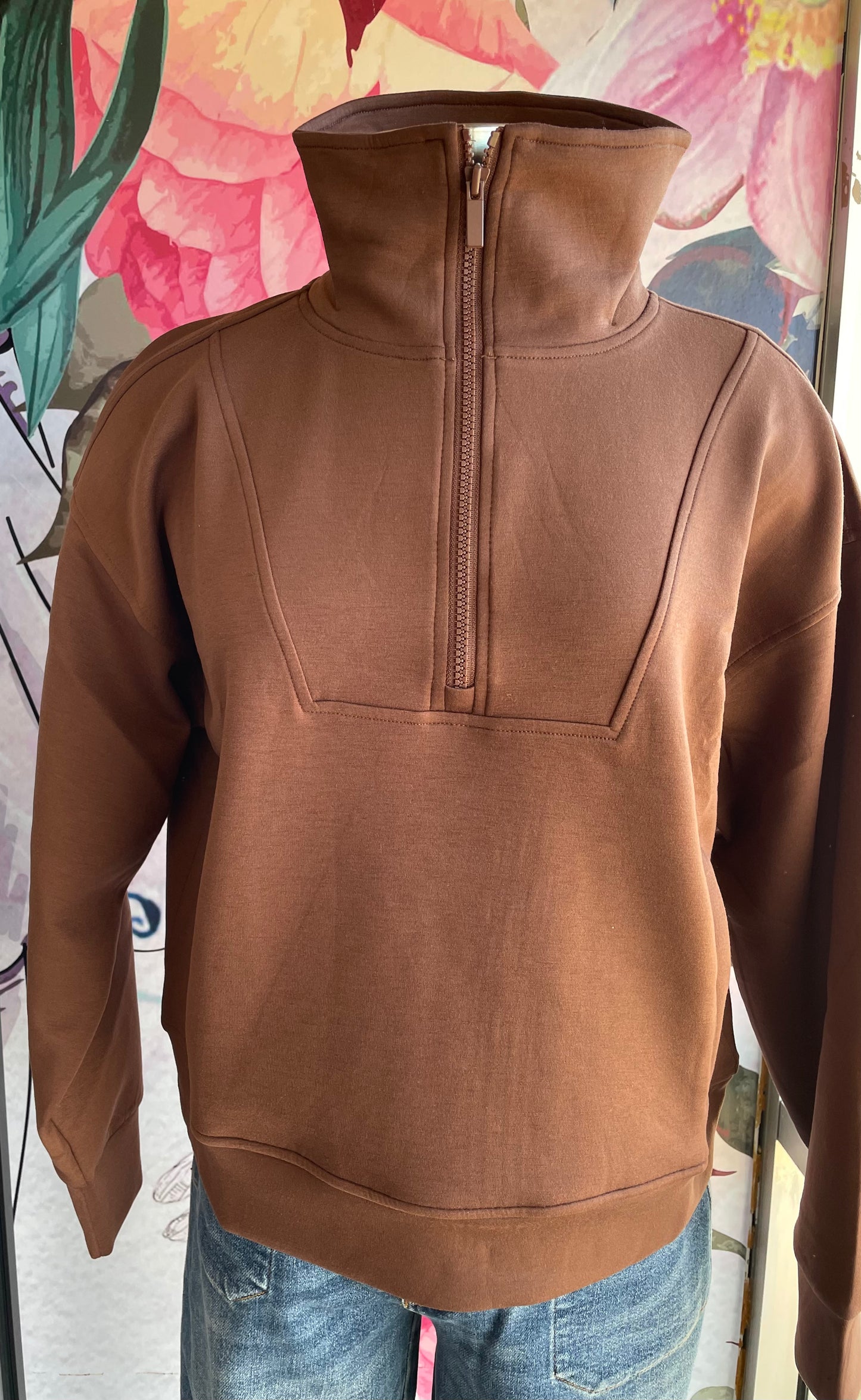 Zenana Scuba Half Zip Pullover