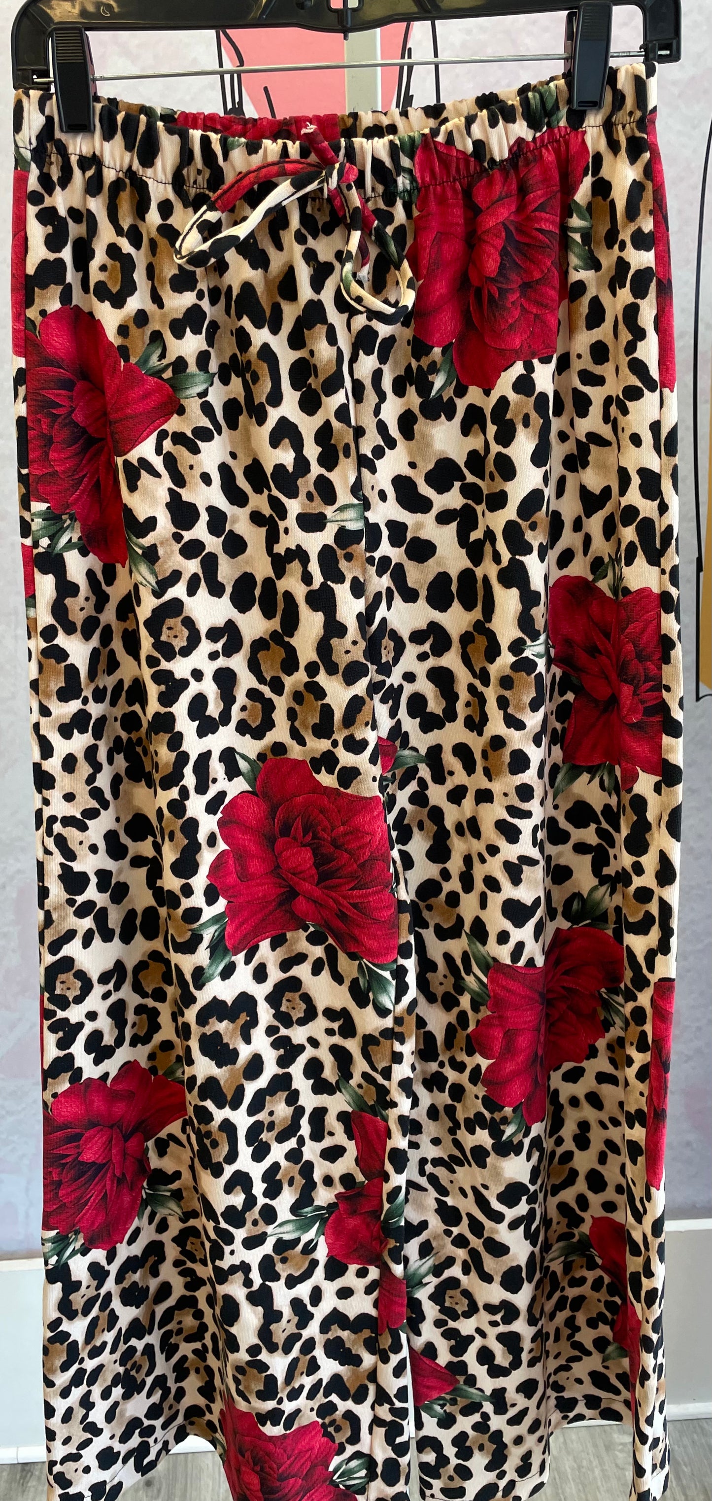 Yolly Wide Leg Floral Animal Print Pants