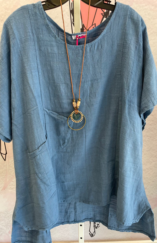 Yolly Hi-Low Cotton/Linen Top