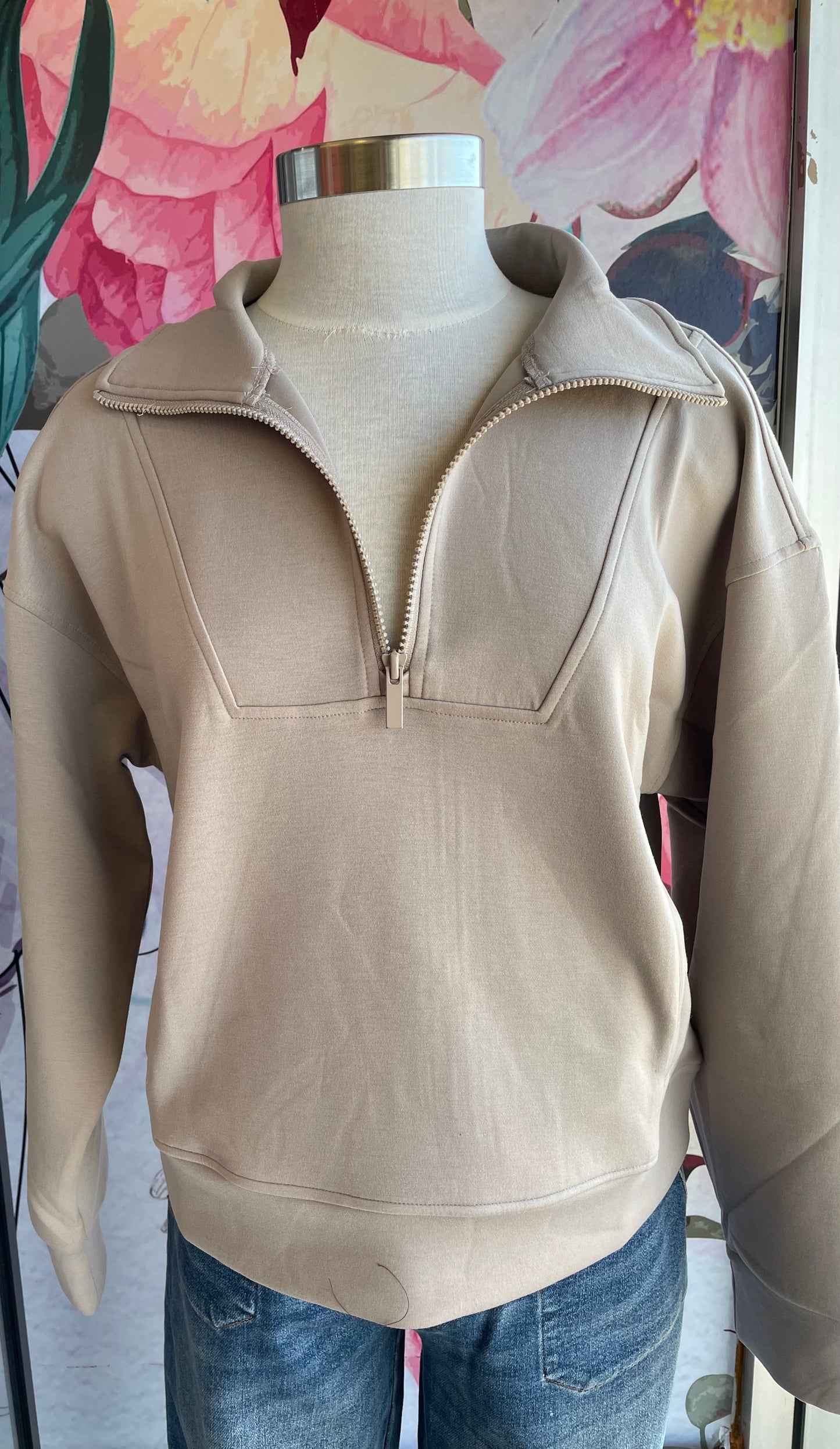 Zenana Scuba Half Zip Pullover